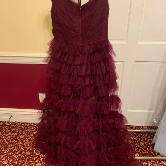 Beautiful Le Femme floor length gown in dark berry! - Picture 3 of 5